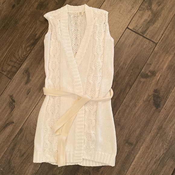 Sweaters - Cotton sleeveless wrap sweater